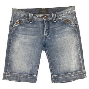 James Jeans Women’s Bermuda Mid-Rise Dry Aged Denim Denim Jean Shorts Size 32